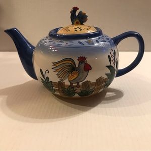 Ceramic Rooster Teapot 6.5” Tall